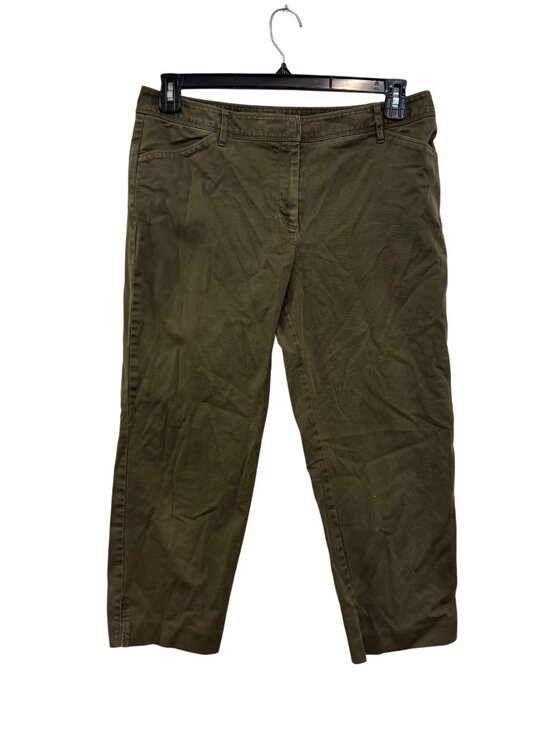 Ann Taylor Loft Pants - Ann Taylor Loft Womens Stretch Cropped Olive Pants Size 12